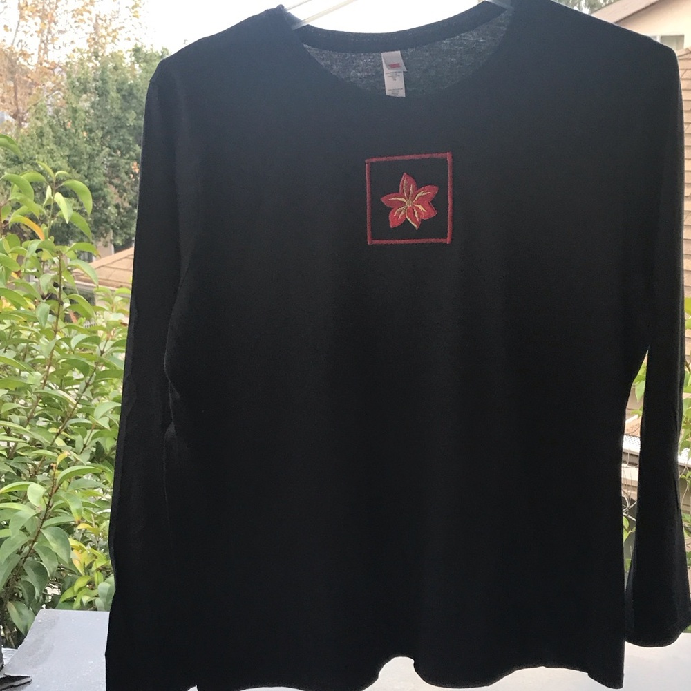 Embroidered Holiday long sleeve T-shirt
